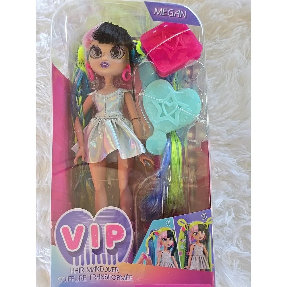 VIP Girls Hair Makeover Megan Fashion Doll with 11